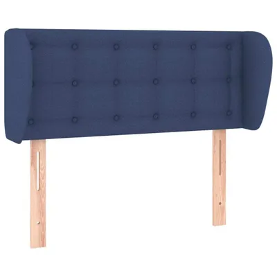 Image de vidaXL Tête de lit avec oreilles bleu 83x23x78/88 cm Tissu