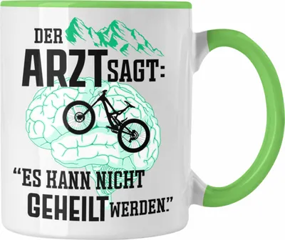 Produktbild von Trendation - Mountainbike Geschenke für Männer Tasse Geschenk Mountainbike-Fahrer Geschenkideen (Grün)