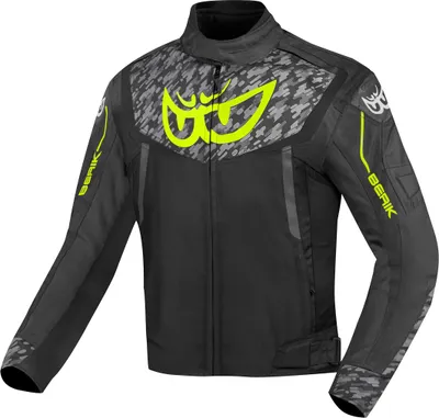 Obrázok produktu pre Berik Camo Street nepremokavá textilná bunda na motorku, čierna/žltá, 52
