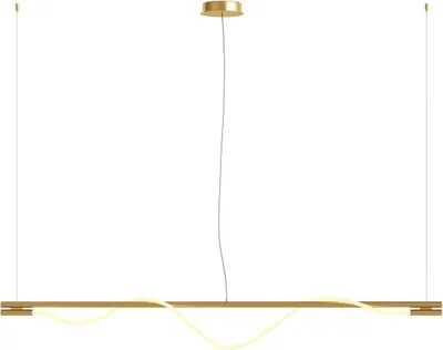 Produktbild von LED Hängeleuchte Aluminium in Gold Weiß länglich 3000 K warmweißes Licht 910 lm Modern