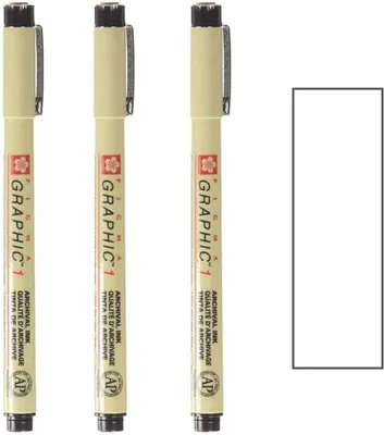 Produktbild von Sakura PIGMA MICRON, schwarzer Feinschreiber, Grafikstift - 1 mm