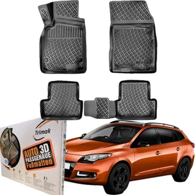 Produktbild von Trimak Autofußmatten kompatibel mit Renault Megane III Grandtour 2008-2016 Kombi Auto Allwetter Gummimatten