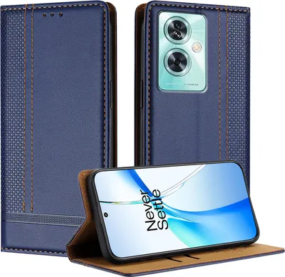 Produktbild von Handyhülle für OnePlus Nord CE3 Leder Flip Klappbare Schutzhülle mit Standfunktion Blau