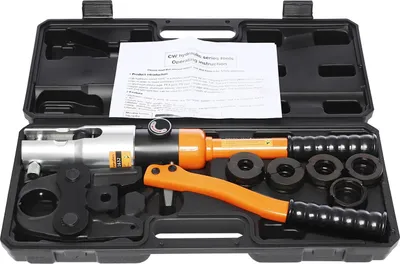Obrázok produktu pre Krimpovacie kliešte, hydraulické prevedenie, sila 10 ton, oranžové