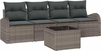 Immagine prodotto di Set divano da giardino vidaXL Grigio 55 x 55 x 37 cm in polyrattan