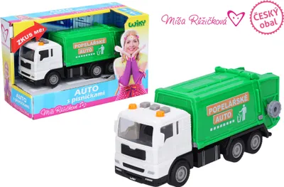 Produktbild von Müllwagen mit Soundeffekten, 17 cm – Míša Růžičková – spricht Tschechisch, tschechische Verpackung