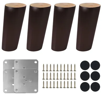 Zdjęcie produktu dla Zestaw 4 drewnianych nóg do stołu 12 cm