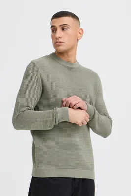 Image de !Solid SDValencia Pull-over tricoté pour homme Pull-over à col rond et maille structurée 100 % coton Coupe classique