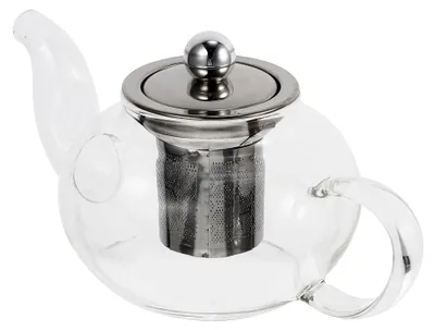 Produktbild von Teekanne aus Glas mit Edelstahl-Sieb, hitzebeständig, 400 ml, transparent für Zuhause und Büro