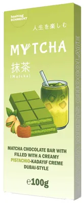 Produktbild von hashtag schmeckt Mytcha Matcha Chocolate Bar Dubai-Style 100g