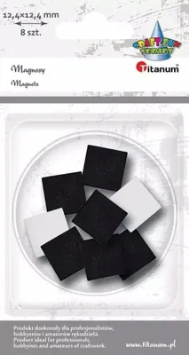 Zdjęcie produktu dla Magnesy kwadraty samoprzylepne 1,2cm 8 szt Titanum
