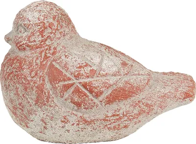 Immagine prodotto di Clayre & Eef Figura decorativa Uccello 14x9x10 cm Pietra grigia rossa