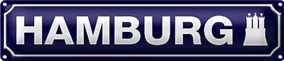 Produktbild von Blechschild Straßenschild 46x10cm Hamburg Wappen Dekoration