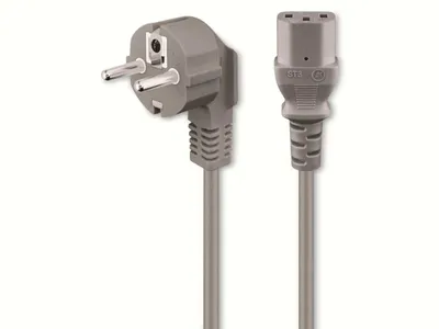 Immagine prodotto di goobay Netzkabel Kaltgerätekabel abgewinkelt grau 2 m