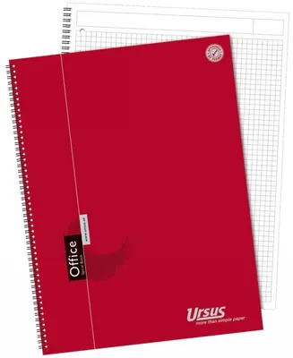Produktbild von Ursus Basic 608550000 Spiralbuch Red Note A4 80 Blatt 90g/qm 5mm kariert