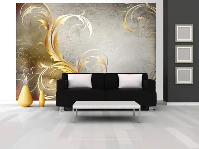 Produktbild von Vlies Fototapete 350x256 cm Tapeten Wandtapete XXL Abstrakt Ornament Gold violett a-A-0049-a-c