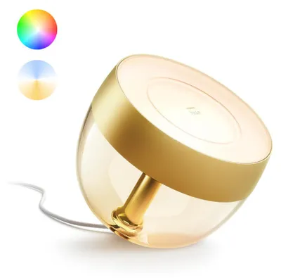 Produktbild von Philips Hue White and Color ambiance Iris Tischleuchte gold Special Edition, Intelligente Tischleuchte, Bluetooth/Zigbee, Gold, LED, Metall, Synthetik, Nicht austauschbare(s) Leuchtmittel