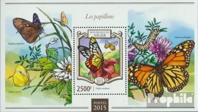 Produktbild von Briefmarken Niger 2015 Mi Block 401 (kompl. Ausg.) postfrisch Schmetterlinge