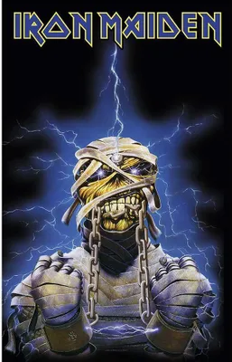 Produktbild von Iron Maiden - Poster "Powerslave", Stoff RO4064 (106 cm x 70 cm) (Schwarz/Blau)