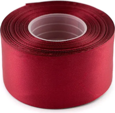 Produktbild von Satinband 50mm x 32m Rolle, Farbe:058 bordeaux / weinrot