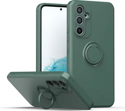 Produktbild von Galaxy A54 Handyhülle, Ring Halter Ständer Kratzfeste Weiche Silikon schutzhülle für Samsung Galaxy A54 Grün