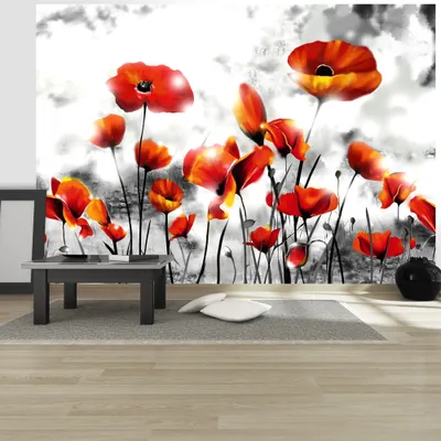 Produktbild von Basera Fototapete Mohnblumenmotiv 10110906-91, Vliestapete, 350x245 cm