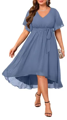 Produktbild von Talisea Kleid in Übergröße, für Hochzeitsgäste – formelles Cocktailkleid, Chiffo
