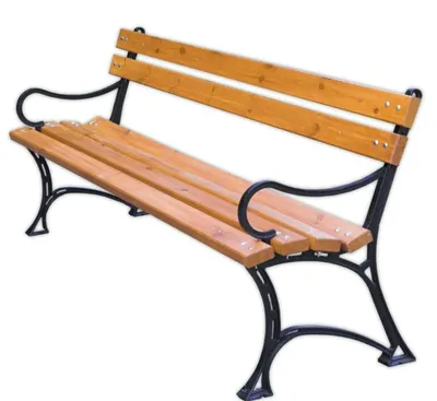 Image de Banc de parc en bois avec accoudoirs Rojaplast 180 cm