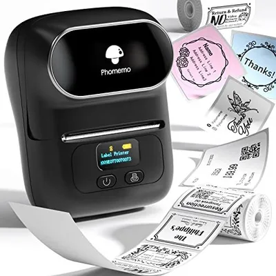 Produktbild von PHOMEMO M110 Label Drucker, Bluetooth selbst kleber thermischer Etikettierungsgerät, tragbarer Drucker Barcode, Einzelhandel, Büro, kompatibles PC -Sy
