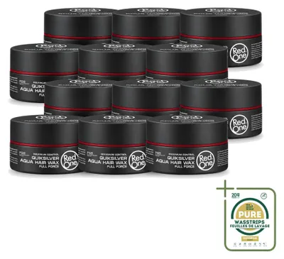 Productafbeelding van 12 x Red One Quicksilver Aqua Haarcrème - Sterke fixatie & glans - 150 ml - Voordeelverpakking - 12 stuks
