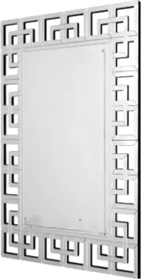 Immagine prodotto di Specchio da bagno Grandiose - 120x70cm - Rettangolare - Montaggio a parete - Decorativo - Argento - Camera da letto e soggiorno