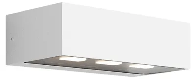 Immagine prodotto di Forward Lampada da parete per esterni 3 luci asimmetrica a LED, struttura in alluminio bianco, design moderno per illuminazione facciate 15,5W