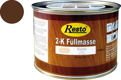 Produktbild von Resto 2K Füllmasse 500g Asteiche, 2K Spachtel, Holzkitt, Holzspachtel auf Polyesterbasis, schnell trocknend, beizbar, überstreichbar