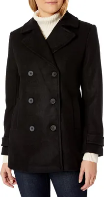 Image de Manteau de pois en peluche pour femme avec manches longues en noir, XS