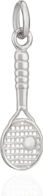 Produktbild von Kettenanhänger Tennisschläger mit Ball 925 Silber 19x6mm Silberanhänger Amulett