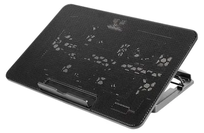 Image de Support de refroidissement pour ordinateur portable avec 6 ventilateurs à LED, conception silencieuse, connexion USB, refroidisseur réglable pour ordinateurs portables de 15,6 pouces ou moins