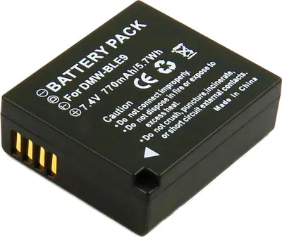 Produktbild von Avizar, Akku für Panasonic-Kamera DMW-BLE9 Li-Ionen 7,4 V 770 mAh 5,7 Wh, Schwarz