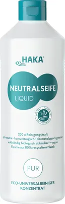 A white bottle of cleaning product with teal accents.