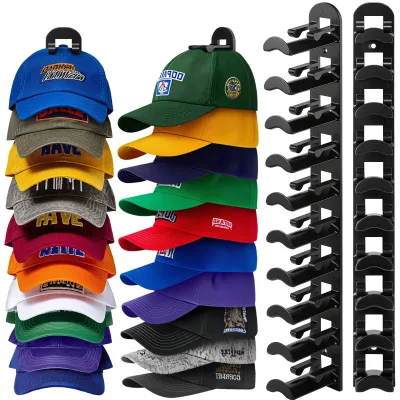Cap-Halter Wandmontage für Mützen und Kappen, schwarz, 2er-Set