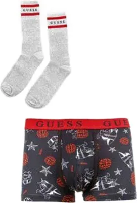 Produktbild von Guess Boxershorts und Socken Satz Schwarz Grau für Männer – KLEIN / Schwarzgrau