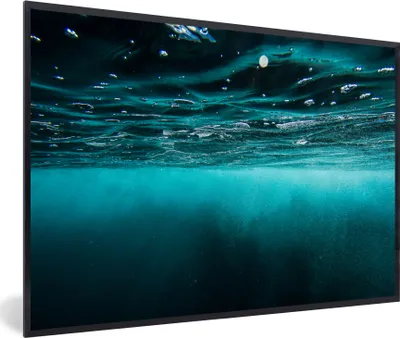 Produktbild von MuchoWow® MuchoWow® Gerahmtes Poster Meer - Unterwasser - Blau 30x20 cm - Poster mit zchwarzem Bilderrahmen - Kunstdruck - Bild-Poster