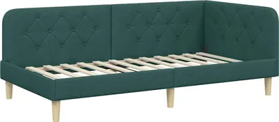 Produktbild von vidaXL Eckbettgestell Dunkelgrün 90 x 190 cm Stoff