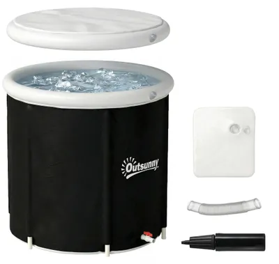 Produktbild von Outsunny Eisbad Ø78 cm Faltbare Eisbadewanne aufblasbare Eistonne mit Abdeckung