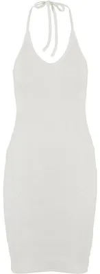 Produktbild von Urban Classics Mittellanges Kleid Damen Ladies Rib Jersey Neckholder Dress altweiß L
