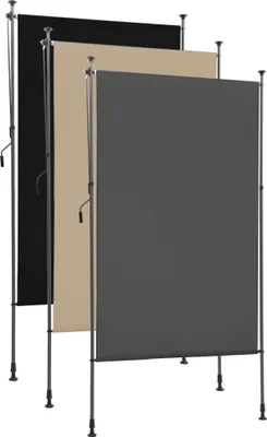 Produktbild von Allesin Senkrechtmarkise Außen, Vertikalmarkise ohne Bohren, Balkonrollo mit Handkurbel,200 x (220-300)cm, Stoffbreite 186 cm, Anthrazit