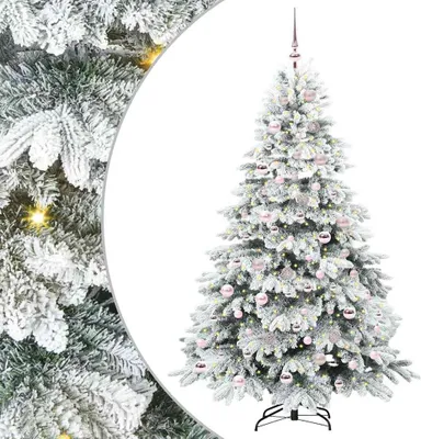 Obrázok produktu pre vidaXL Umelý vianočný stromček s 300 LED diódami Biely 180 cm PE a PVC