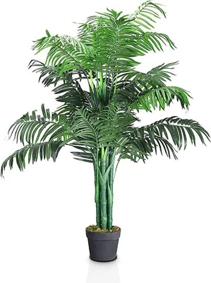 Produktbild von Goplus Kunstpflanze Grün, Kunstbaum 110 cm Hoch, Zimmerpflanze mit Blumentopf, Dekopflanze Künstlich, Büropflanze Modisch, Zimmerpflanze