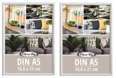 Produktbild von Posterrahmen 14,8 x 21 cm 2erSet DIN A5 Kunststoff weiß