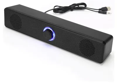 Productafbeelding van Computerluidspreker, Hifi Stereo Draagbare Luidspreker met Volumeknopbediening