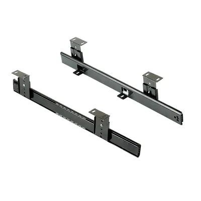 Produktbild von Emuca Satz kugelgelagerte Schienen für die Tastaturhalterung, Stahl, Schwarz verzinkt